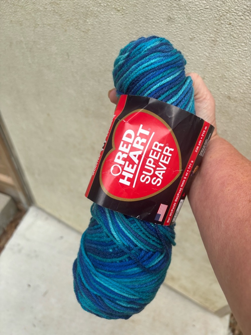 Vtg lot of 3 red heart super saver blue macaw yarn each 5oz/236 yards-new